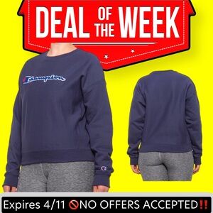 🔥🆕 Champion 12-ounce Blue Reverse-Weave Sweatshirt